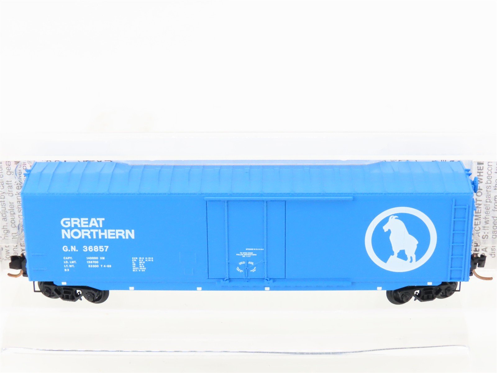 N Scale Micro-Trains MTL 38270 GN Big Sky Blue 50' Plug Door Box Car #36857
