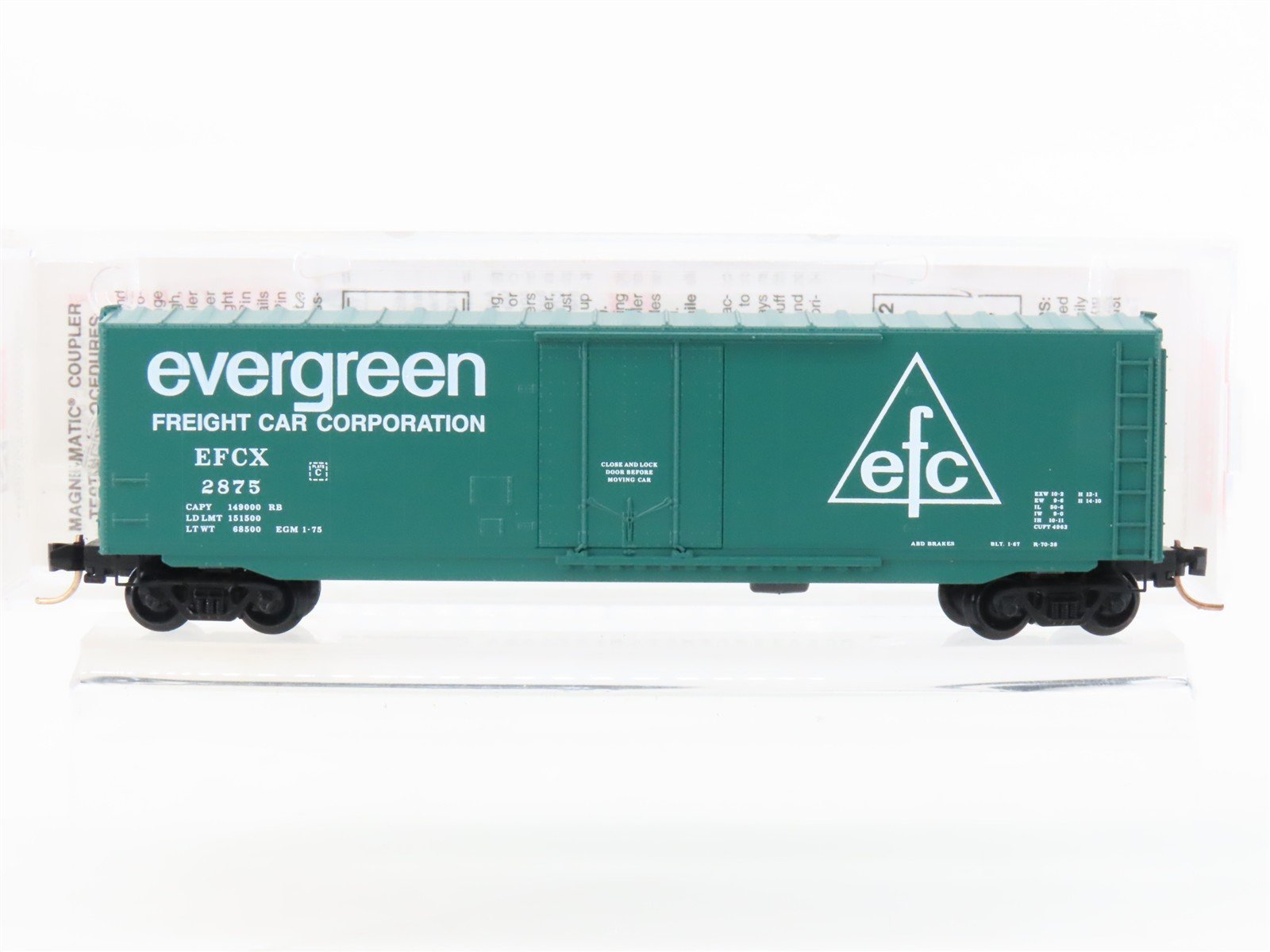 N Scale Micro-Trains MTL 38260 EFCX Evergreen Freight Car Corp 50' Box Car #2875