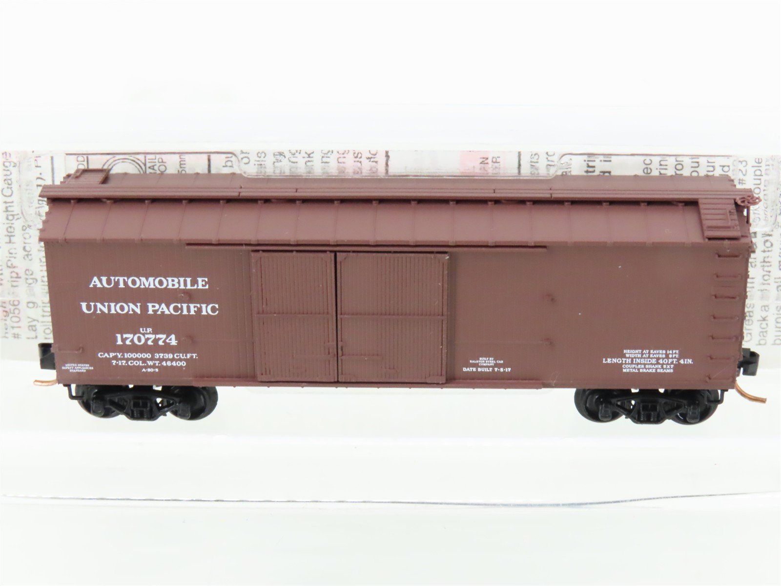 N Scale Micro-Trains MTL 41010 UP Union Pacific 40' Wood Box Car #170774