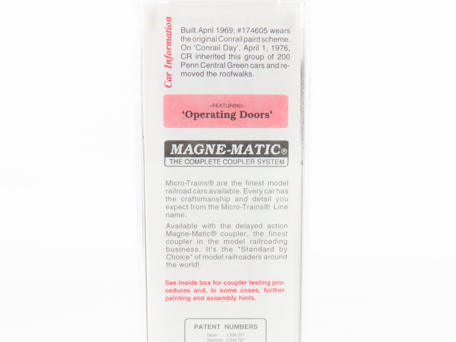 N Scale Micro-Trains MTL 37010 CR Conrail 50' Double Door Box Car #174605