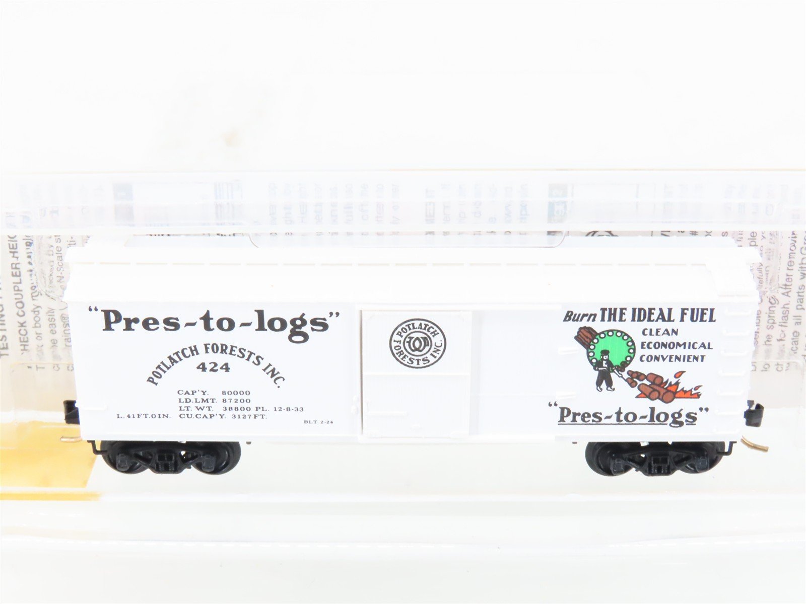 N Scale Micro-Trains MTL 42060 Potlatch Lumber Co. 40' Single Door Box Car #424