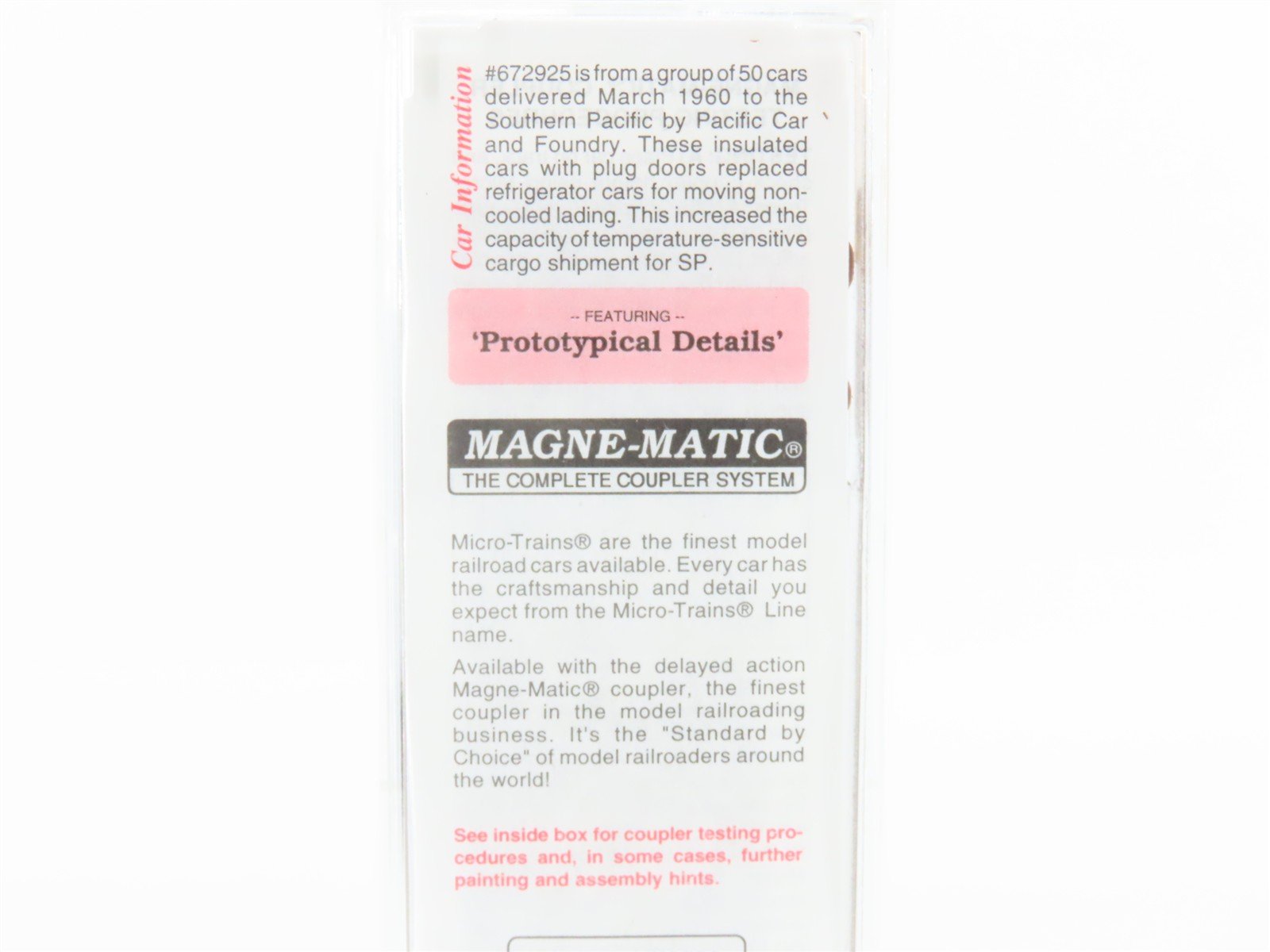 N Scale Micro-Trains MTL 32160 SP Southern Pacific 50' Plug Door Box Car #672925