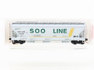 N Scale Micro-Trains MTL 94150 SOO Line 3-Bay Center Flow Covered Hopper #73465