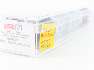 N Scale Micro-Trains MTL 94150 SOO Line 3-Bay Center Flow Covered Hopper #73465