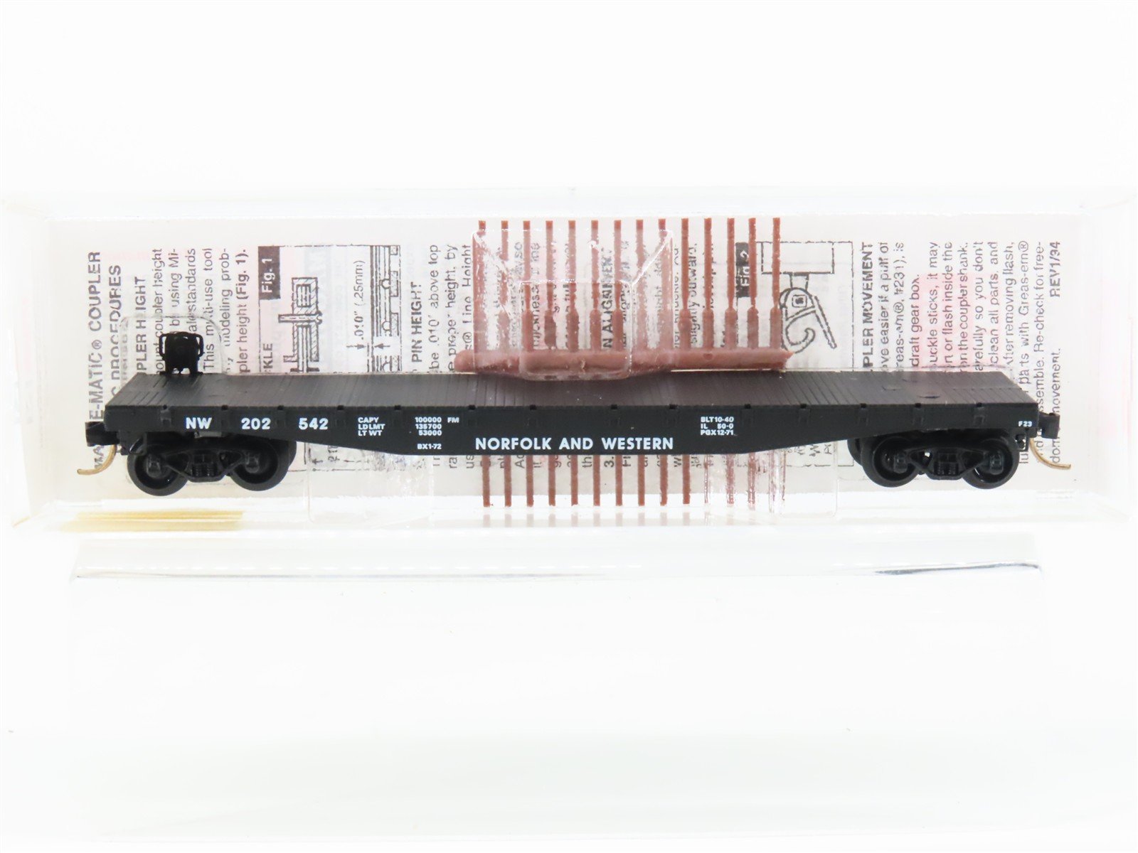 N Scale Micro-Trains MTL 45020 NW Norfolk & Western 50' Flat Car #202542