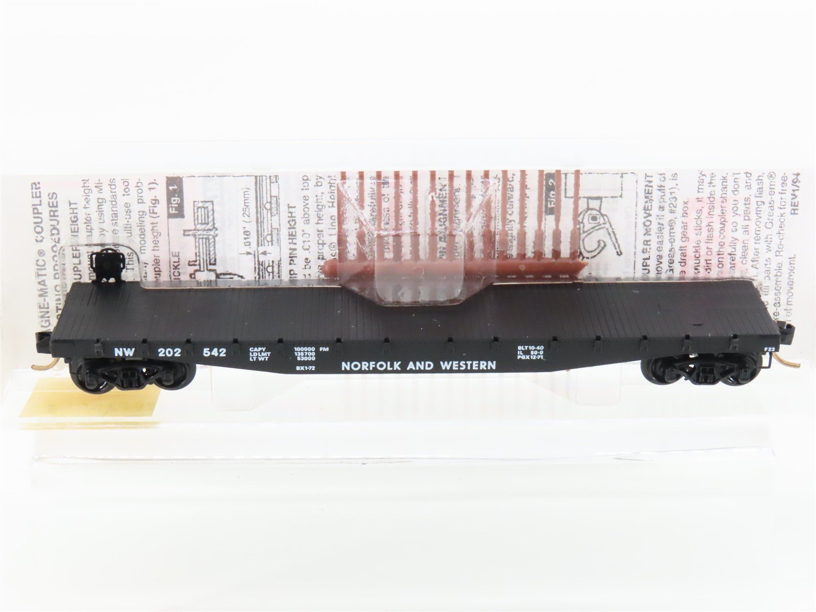 N Scale Micro-Trains MTL 45020 NW Norfolk & Western 50' Flat Car #202542