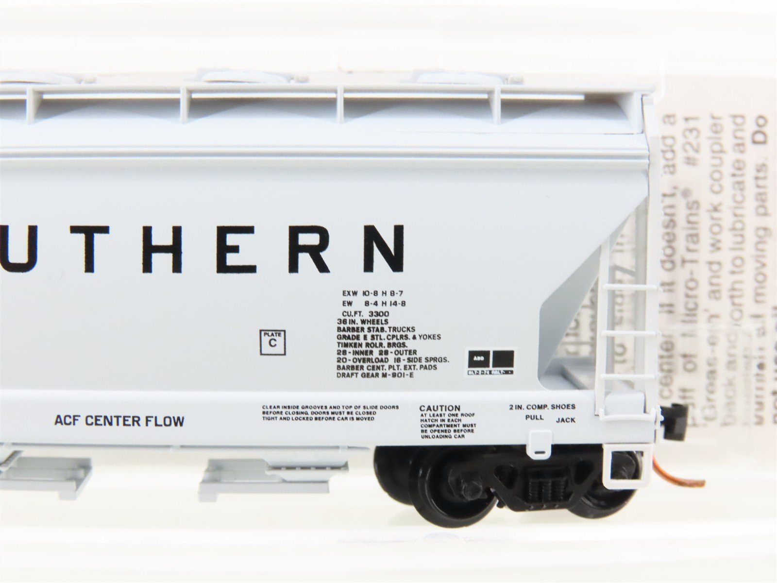 N Scale Micro-Trains MTL 92120 SOU Southern 2-Bay Covered Hopper #91801