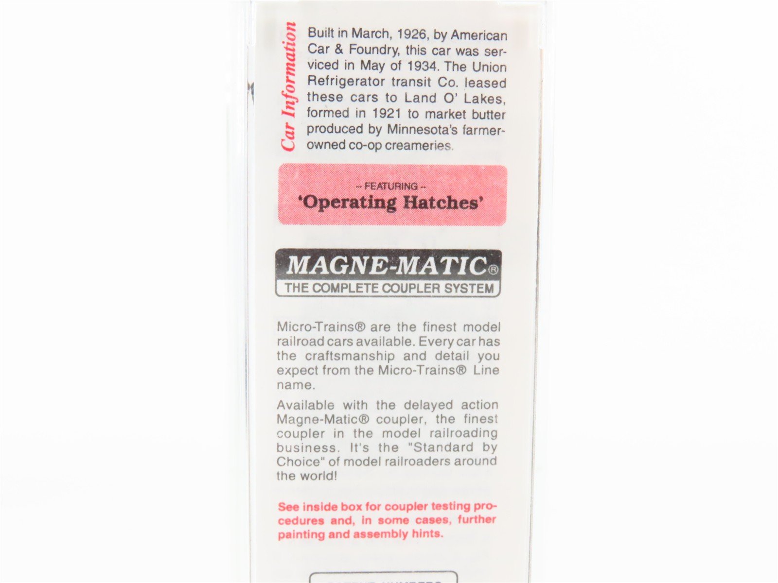 N Scale Micro-Trains MTL 49460 URTC Land O' Lakes Butter 40' Wood Reefer #10122