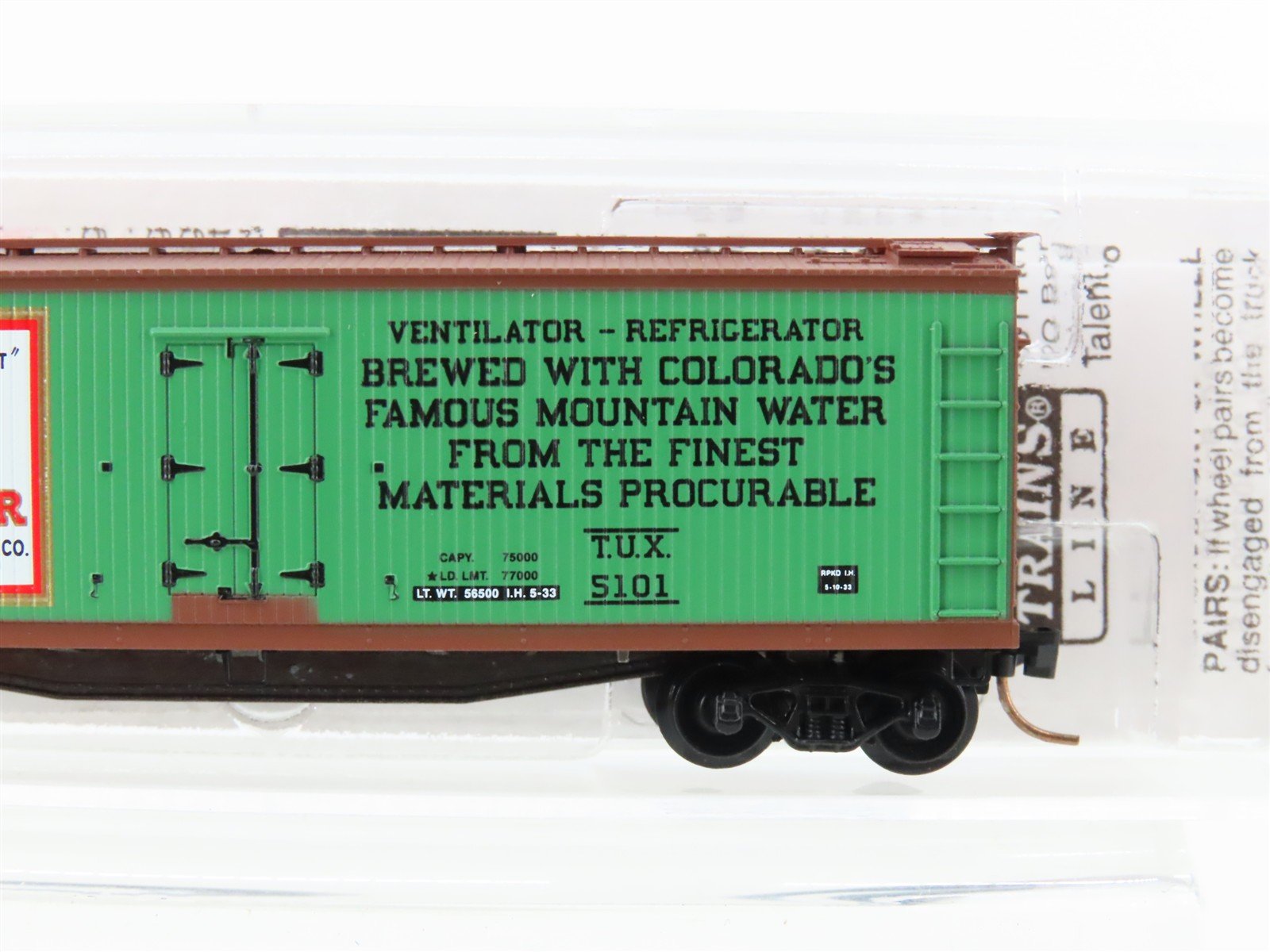 N Scale Micro-Trains MTL 49440 TUX Tivoli Beer Northern 40' Wood Reefer #5101