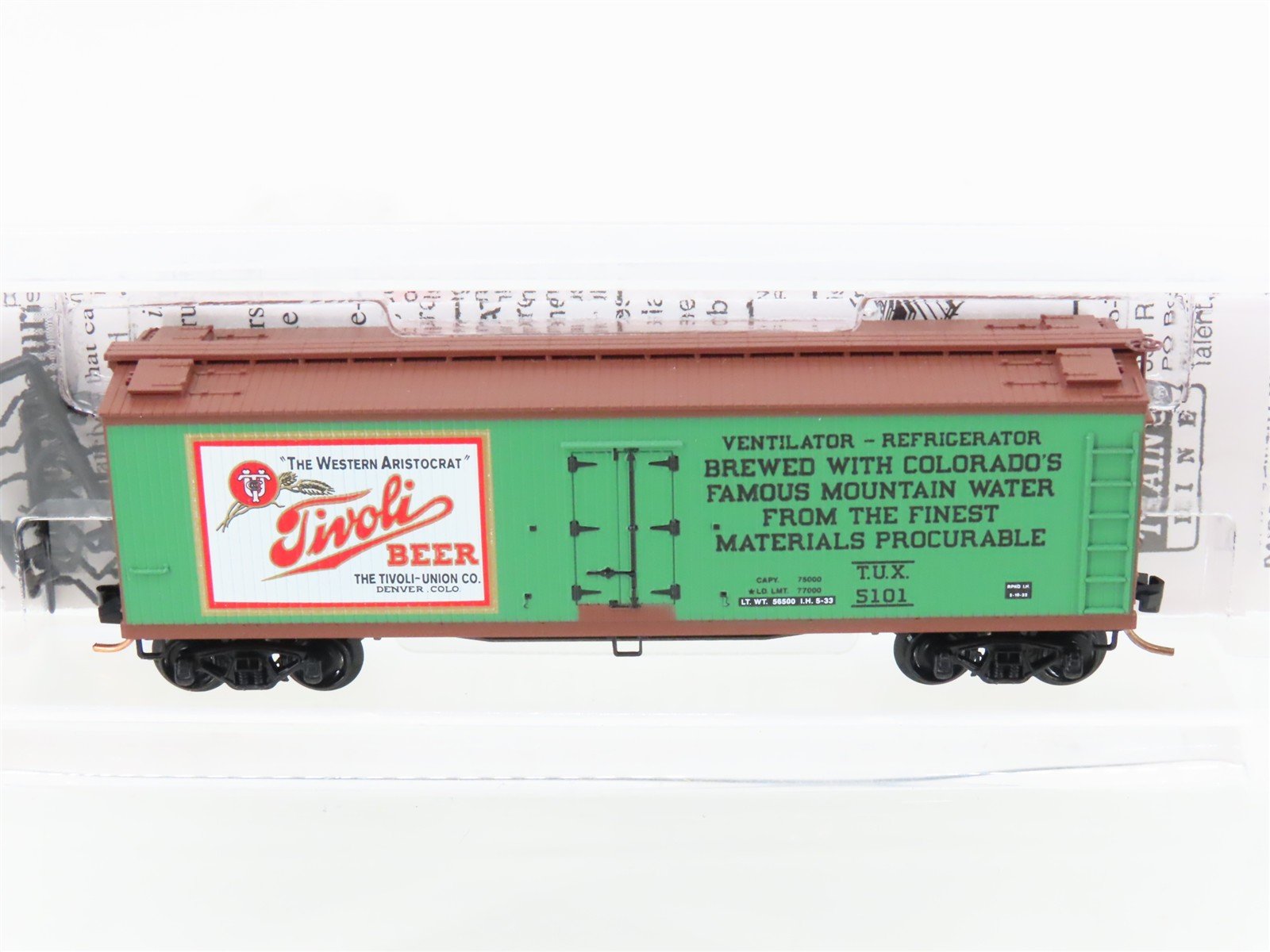 N Scale Micro-Trains MTL 49440 TUX Tivoli Beer Northern 40' Wood Reefer #5101