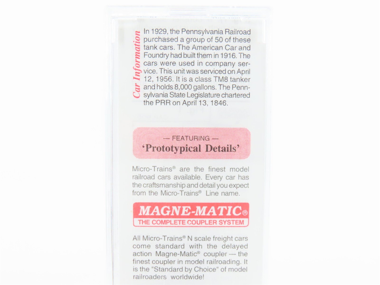 N Scale Micro-Trains MTL 65230 PRR Pennsylvania 39' Single Dome Tank Car #498651
