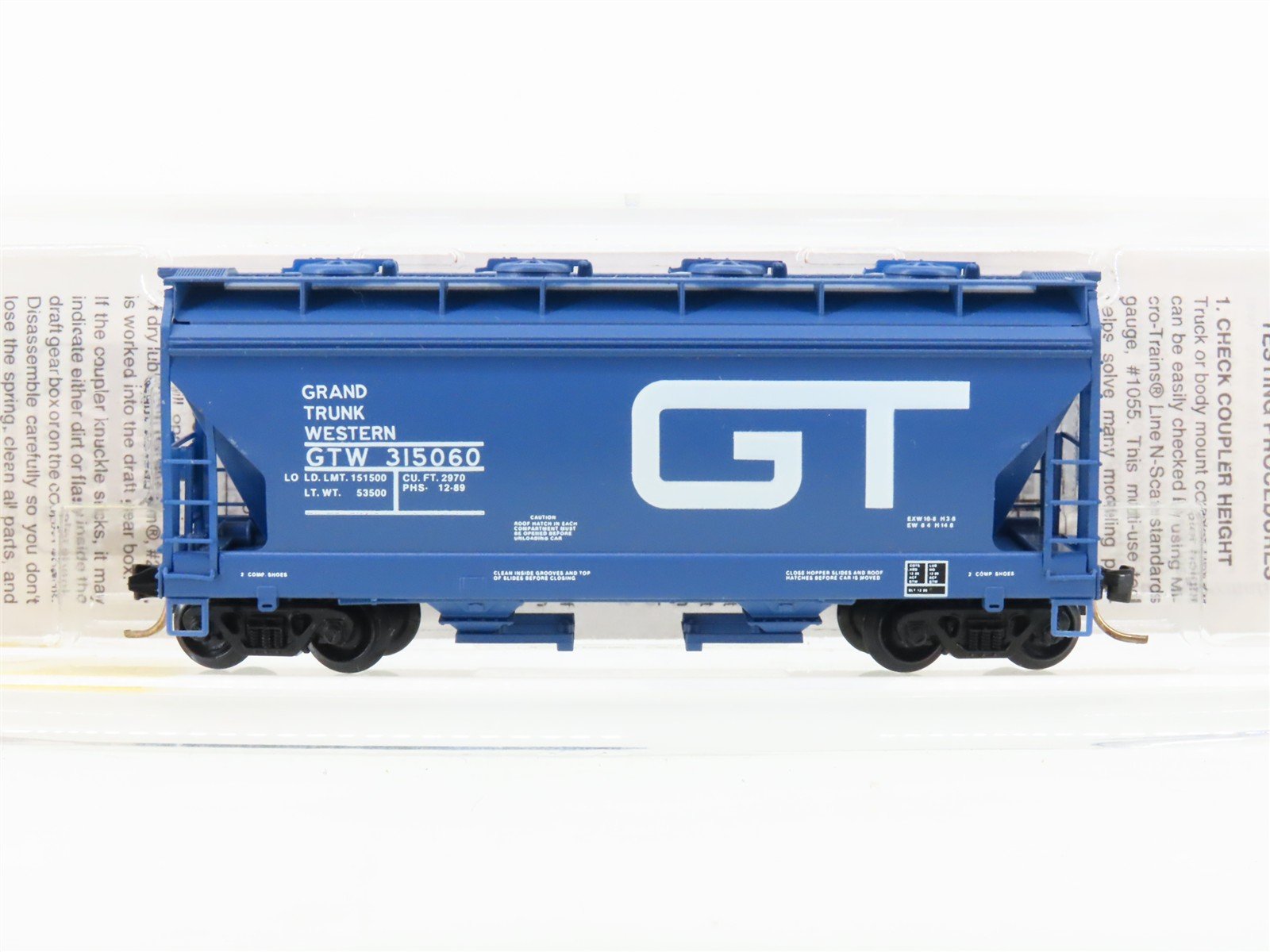 N Micro-Trains MTL 92010 GTW Grand Trunk Western 2-Bay Covered Hopper #315060
