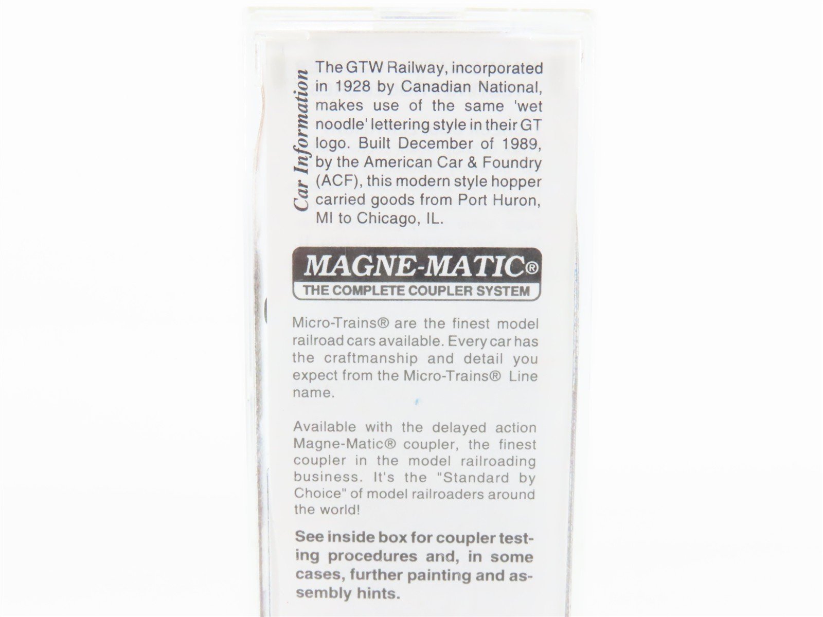 N Micro-Trains MTL 92010 GTW Grand Trunk Western 2-Bay Covered Hopper #315060