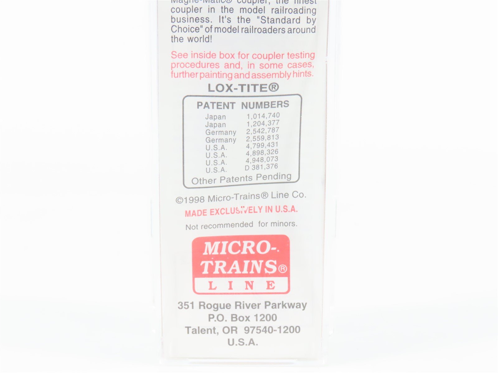 N Micro-Trains MTL 104010 GTW Grand Trunk Western 60' Excess Height Box Car