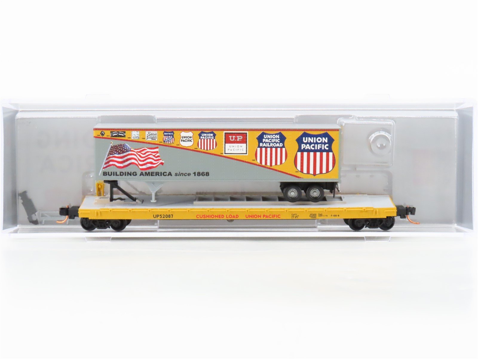 N Scale Micro-Trains/Atlas NSE MTL 16-79 UP Flat Car 52087 w/ Historical Trailer