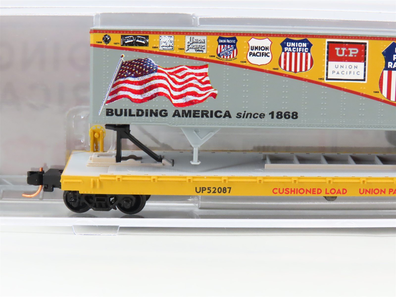 N Scale Micro-Trains/Atlas NSE MTL 16-79 UP Flat Car 52087 w/ Historical Trailer
