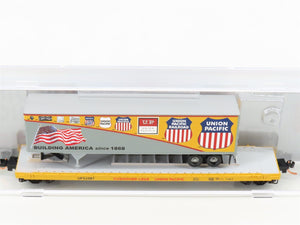 N Scale Micro-Trains/Atlas NSE MTL 16-79 UP Flat Car 52087 w/ Historical Trailer