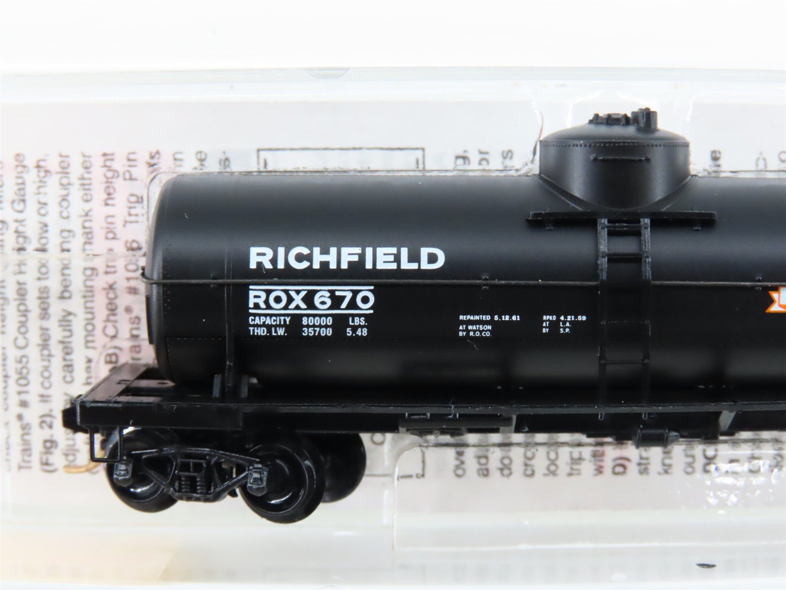N Scale Micro-Trains MTL 65430 ROX Richfield Single Dome Tank Car #670