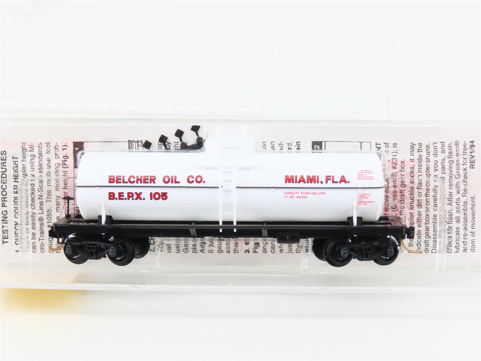N Scale Micro-Trains MTL 65420 BERX Belcher Oil Co. Single Dome Tank Car #105