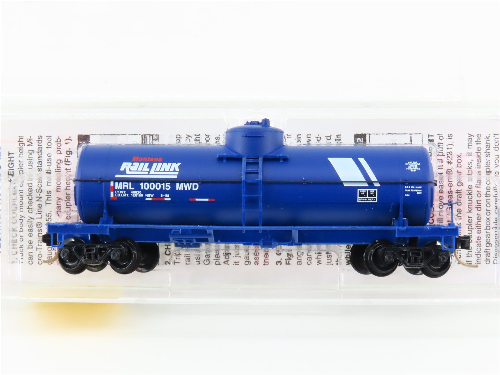 N Scale Micro-Trains MTL 65390 MRL Montana Rail Link Single Dome Tank Car 100015