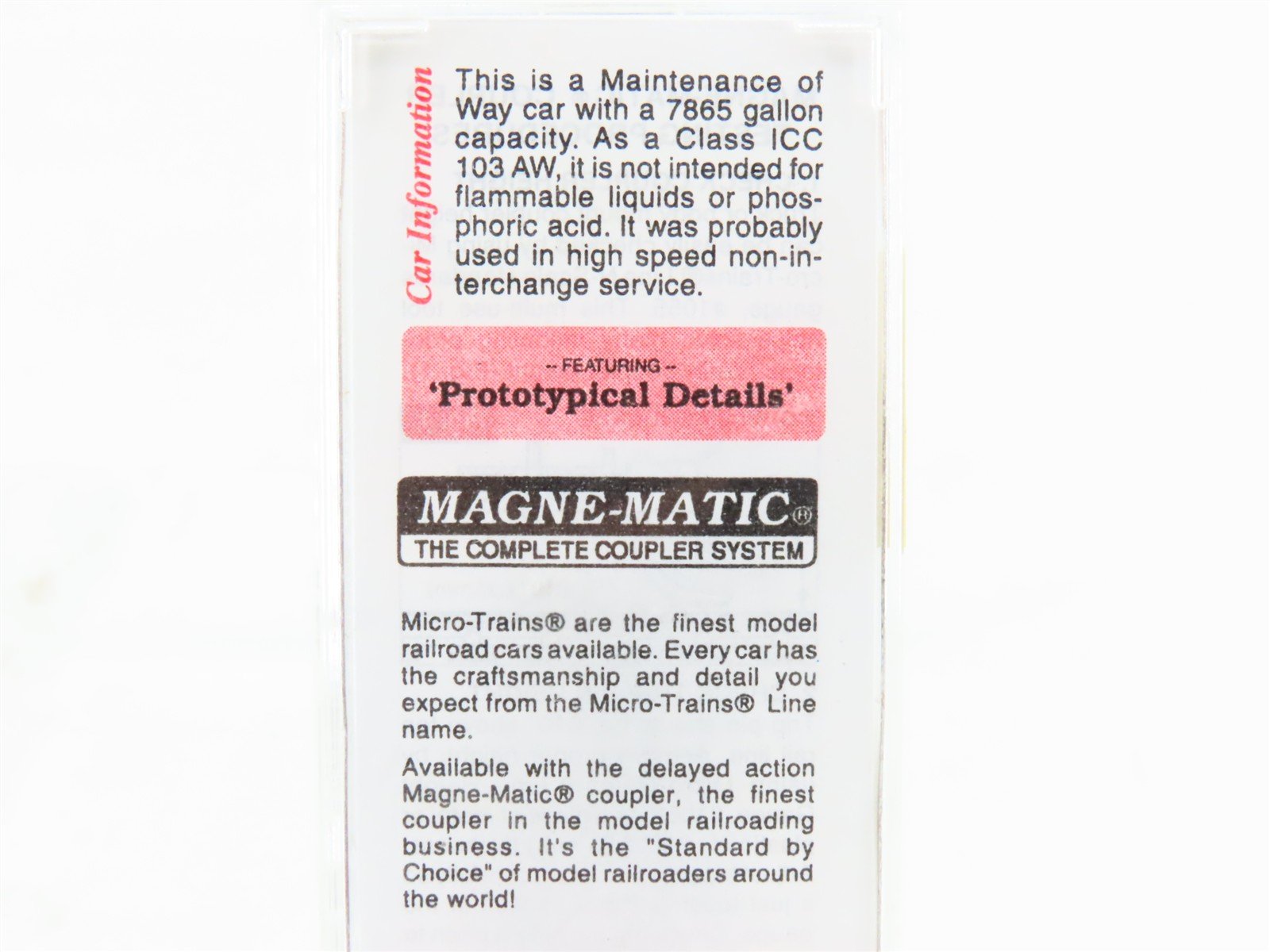N Scale Micro-Trains MTL 65390 MRL Montana Rail Link Single Dome Tank Car 100015