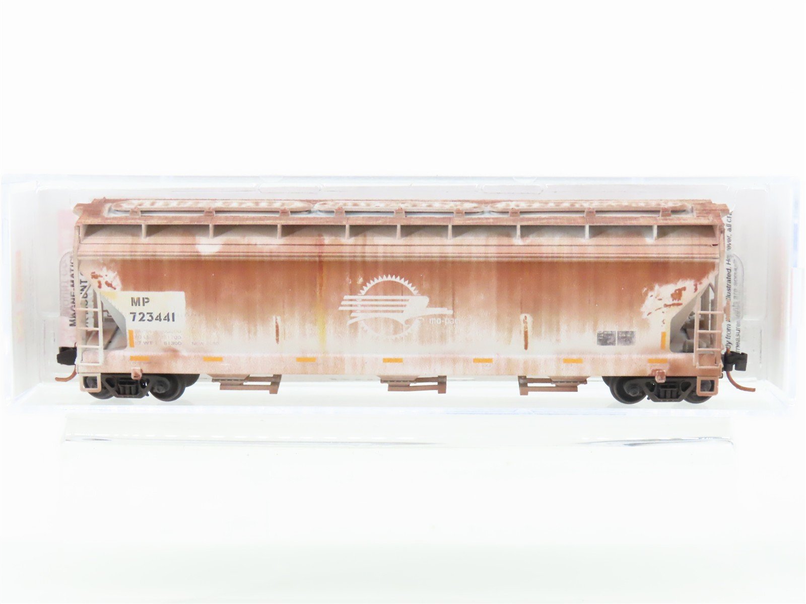 N Micro-Trains MTL 09444190 MP Mo-Pac 3-Bay Covered Hopper #723441 - Weathered