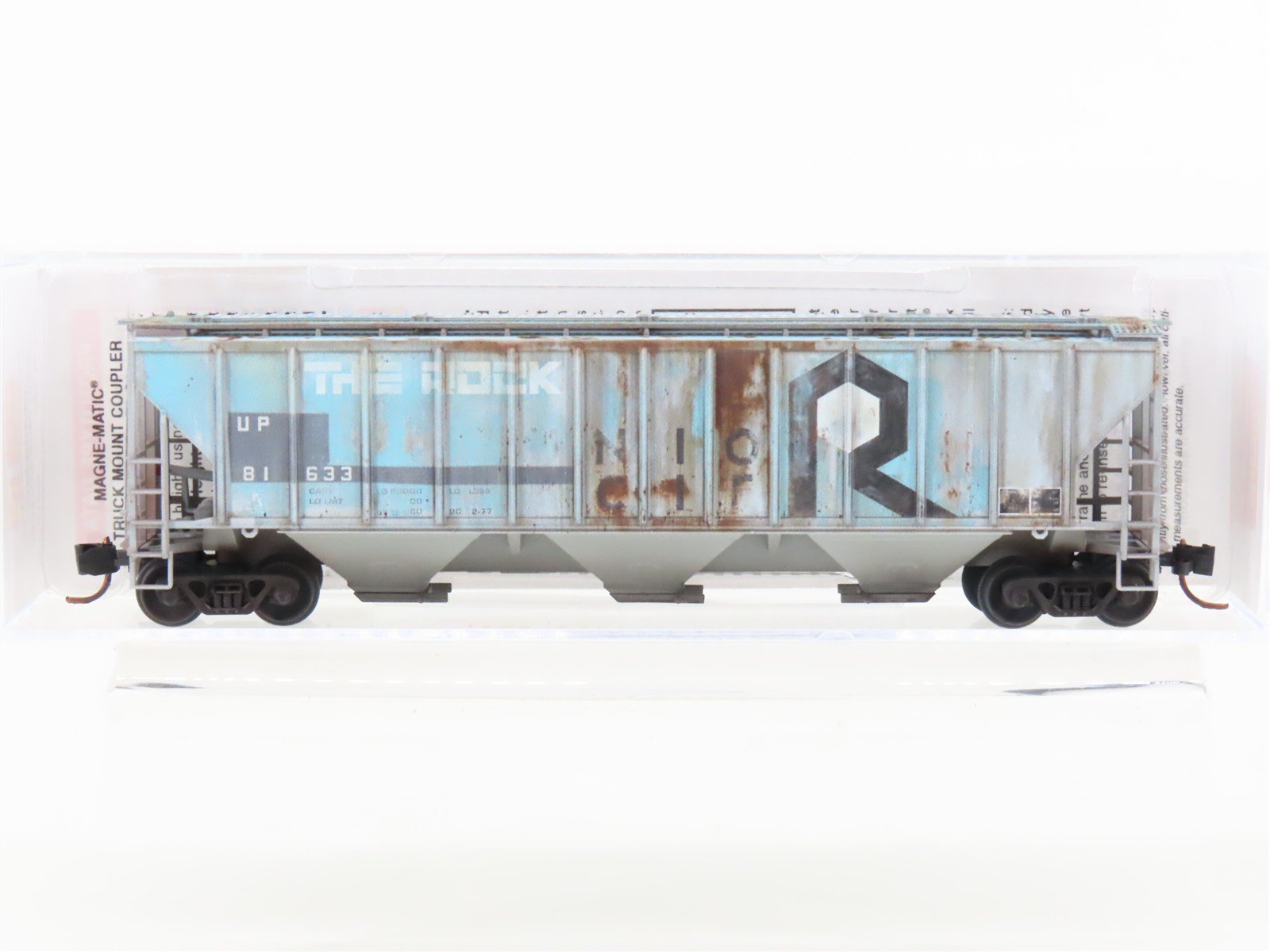 N Micro-Trains MTL 09644180 UP Union Pacific/ex. RI 3-Bay Hopper 81633 Weathered