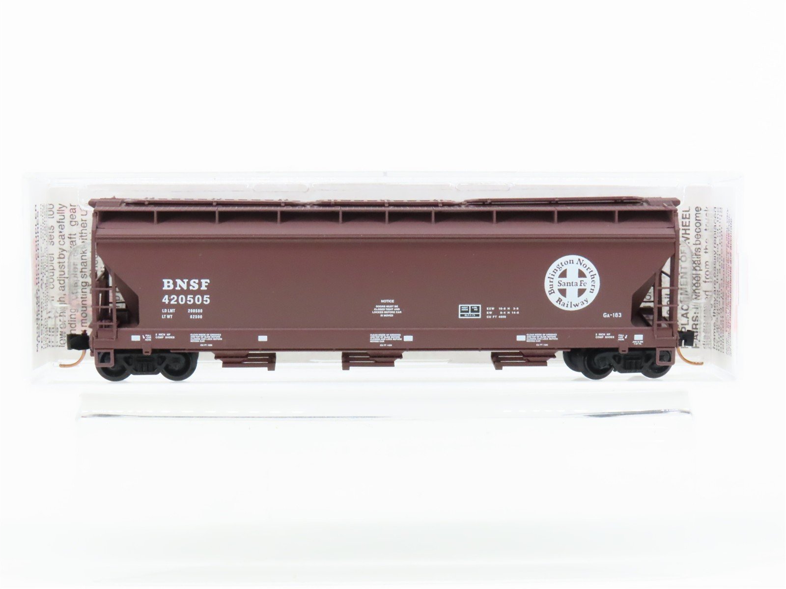 N Scale Micro-Trains MTL 94180 BNSF Railway 3-Bay Covered Hopper #420505
