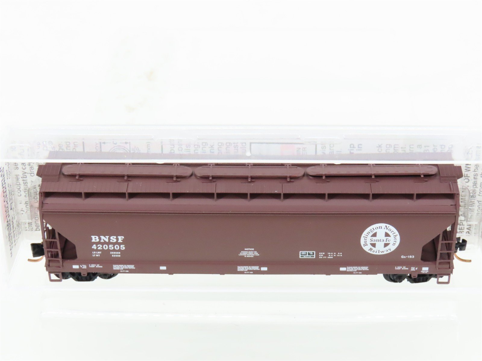 N Scale Micro-Trains MTL 94180 BNSF Railway 3-Bay Covered Hopper #420505