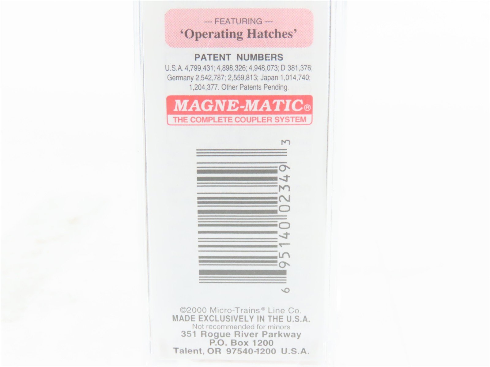 N Scale Micro-Trains MTL 94180 BNSF Railway 3-Bay Covered Hopper #420505