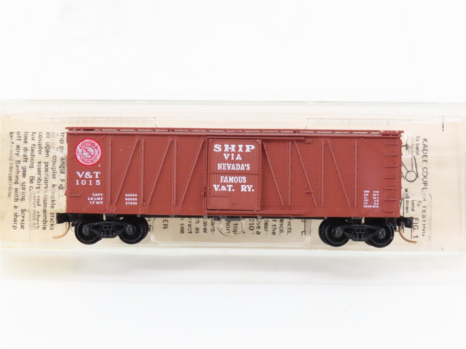 N Scale Kadee Micro-Trains MTL 28010 V&T Virginia & Truckee 40' Box Car #1015