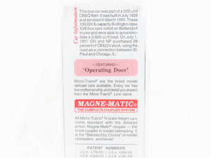 N Scale Micro-Trains MTL 28150 CB&Q Burlington Route 40' Box Car #25402