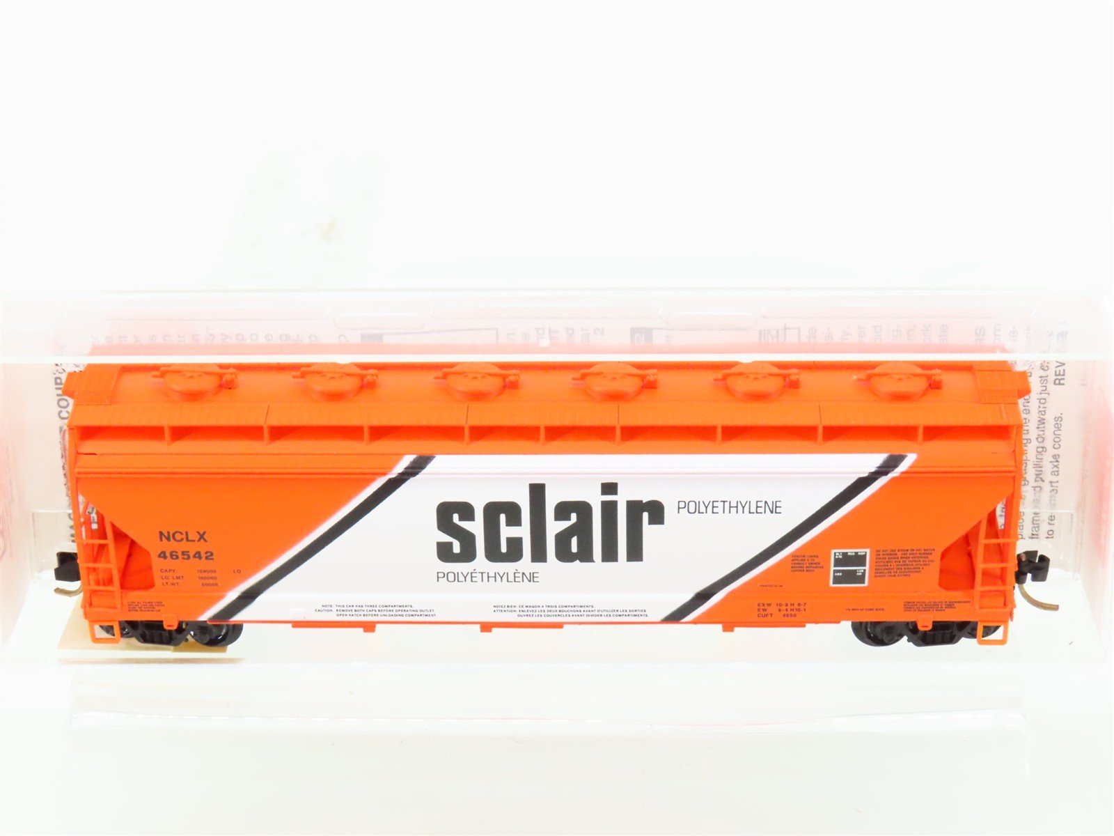 N Scale Micro-Trains MTL 93040 NCLX Sclair 3-Bay Center Flow Hopper #46542