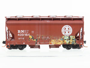 N Scale Micro-Trains MTL 09244430 BNSF Railway 2-Bay Hopper #409164 - Graffiti