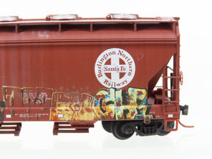 N Scale Micro-Trains MTL 09244430 BNSF Railway 2-Bay Hopper #409164 - Graffiti