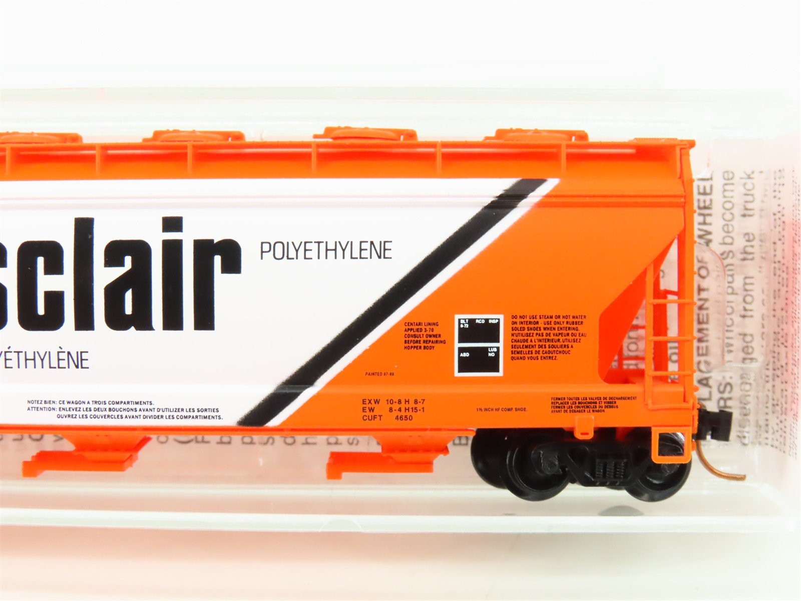 N Scale Micro-Trains MTL 93040 NCLX Sclair 3-Bay Covered Hopper #46512