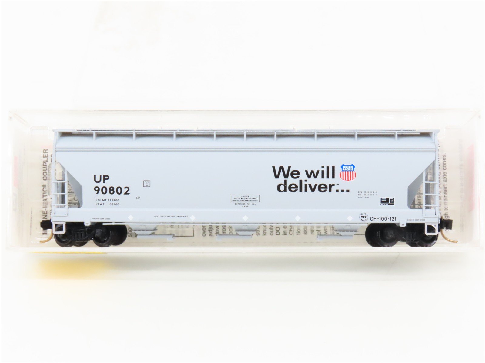 N Scale Micro-Trains MTL 94120 UP Union Pacific 3-Bay Covered Hopper #90802
