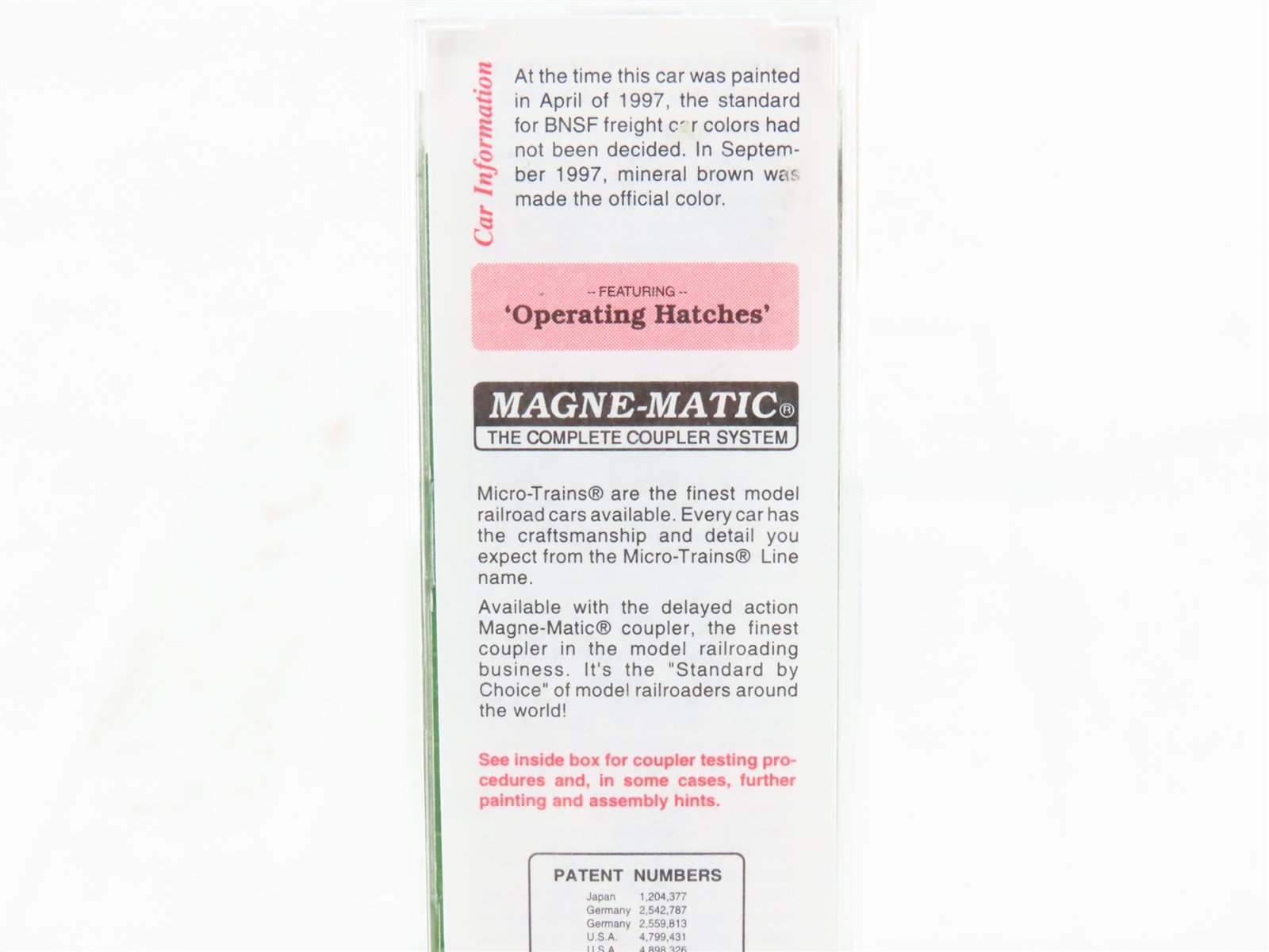 N Scale Micro-Trains MTL 94110 BNSF Railway 3-Bay Covered Hopper #422033