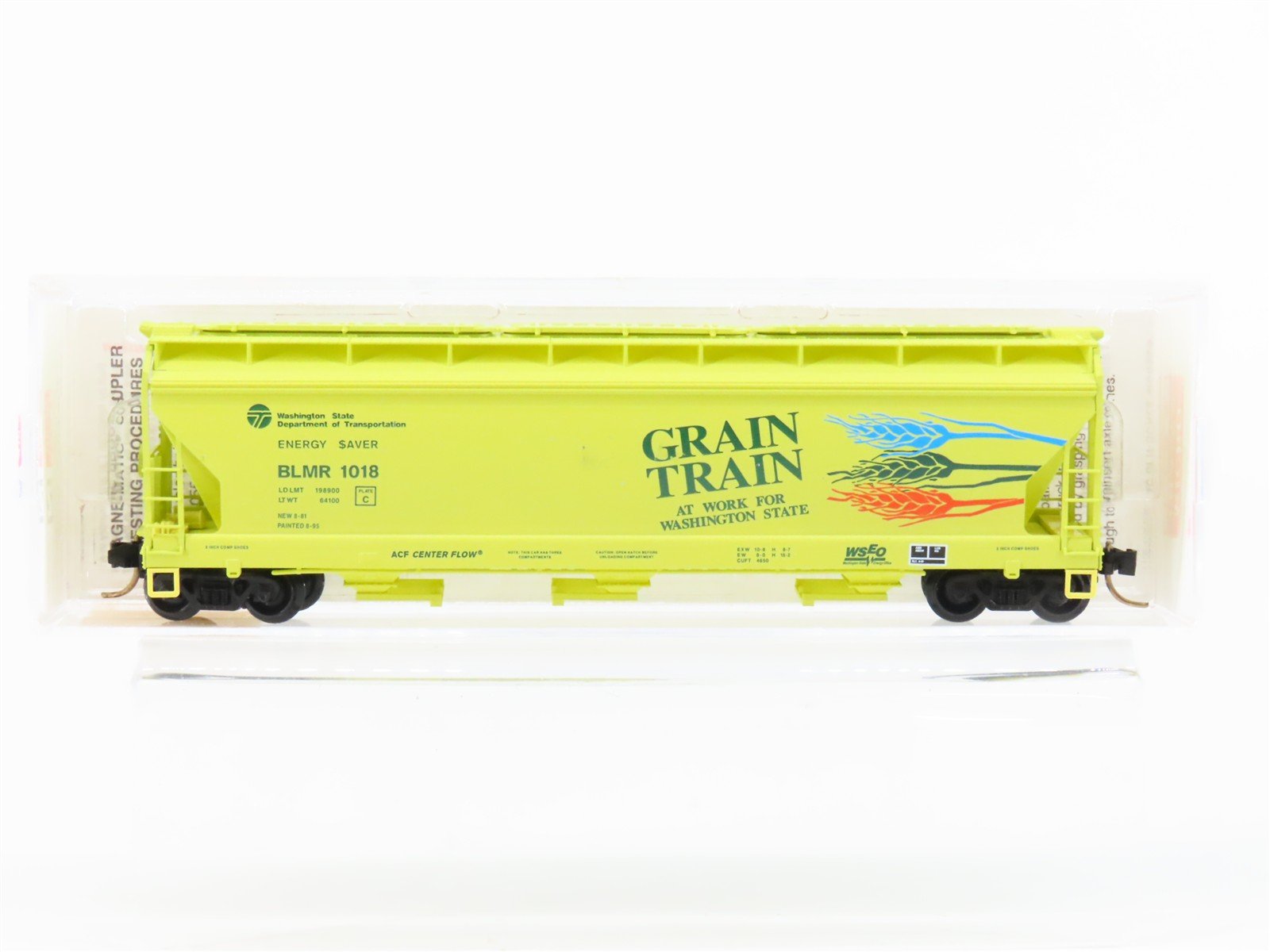 N Scale Micro-Trains MTL 94070 BLMR Grain Train 3-Bay Covered Hopper #1018