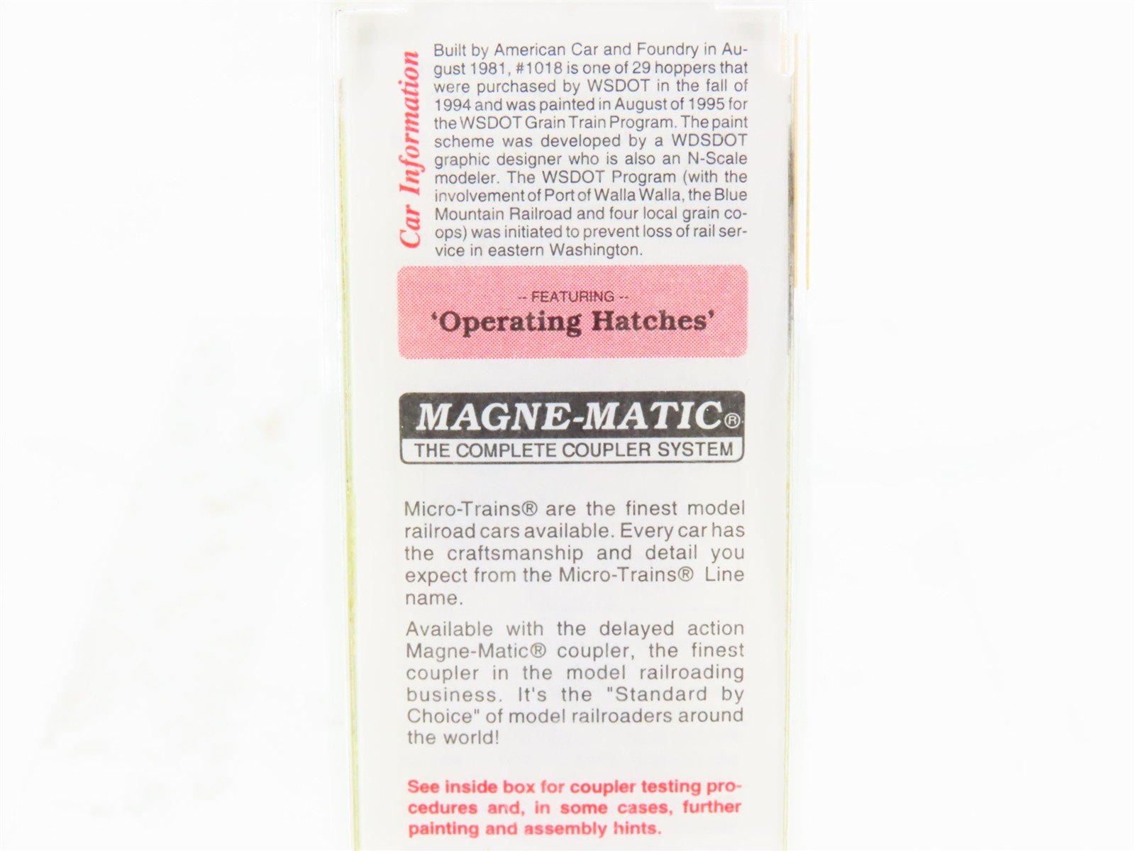 N Scale Micro-Trains MTL 94070 BLMR Grain Train 3-Bay Covered Hopper #1018