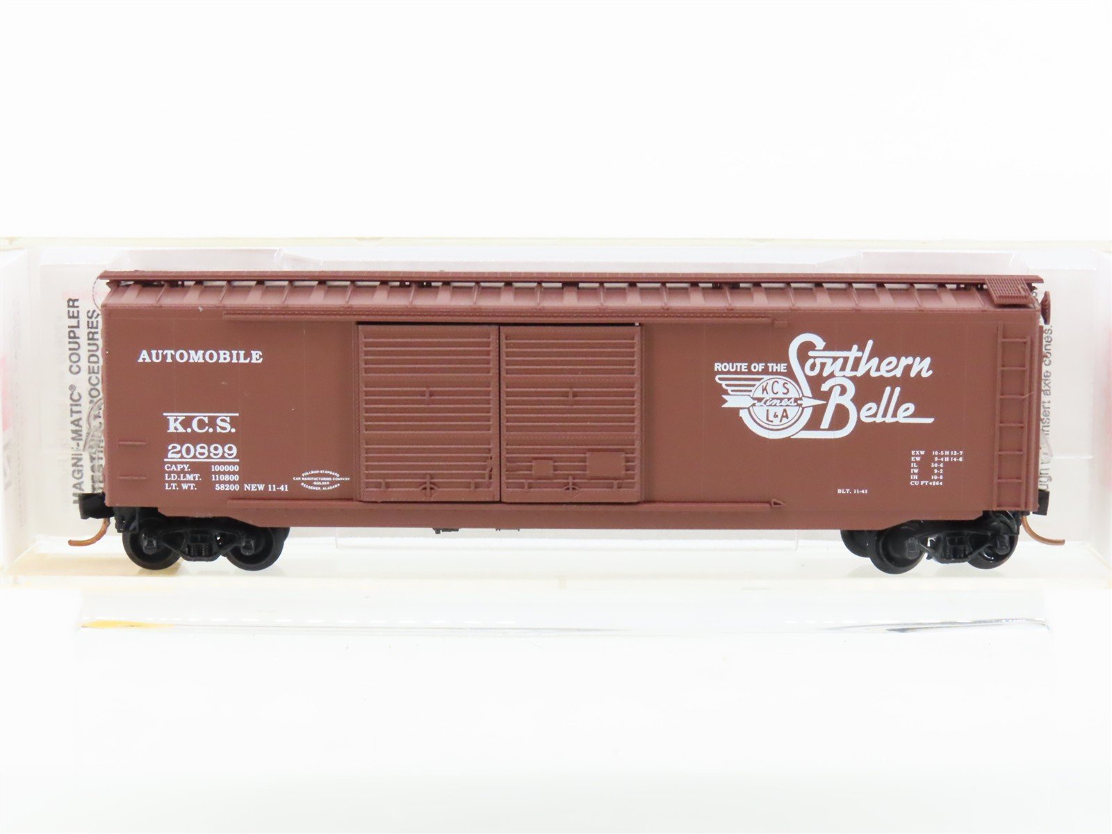 N Scale Micro-Trains MTL 34230 KCS Southern Belle 50' Automobile Box Car #20899