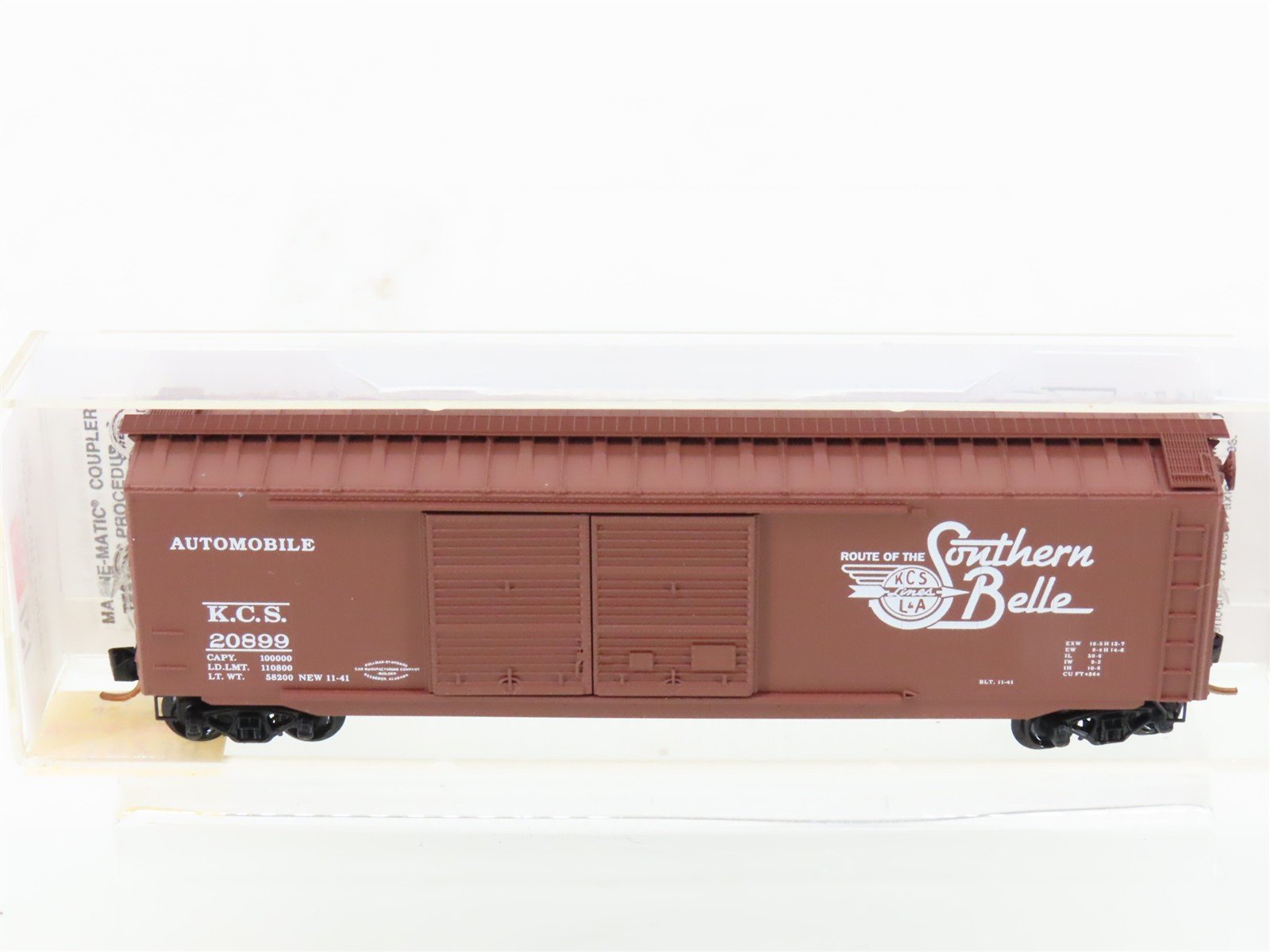 N Scale Micro-Trains MTL 34230 KCS Southern Belle 50' Automobile Box Car #20899