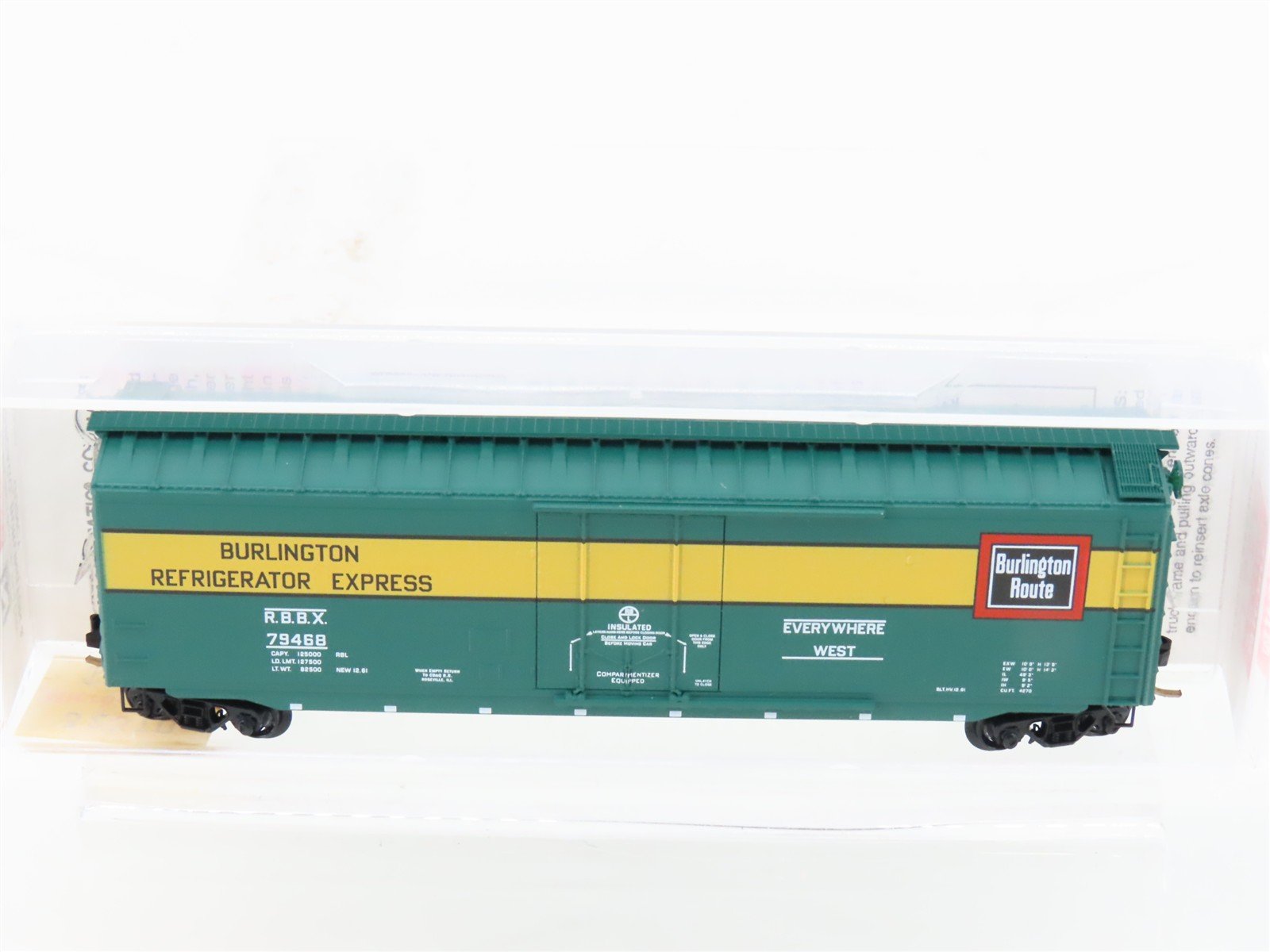 N Scale Micro-Trains MTL 32370 RBBX Burlington Route 50' Plug Door Boxcar #79468
