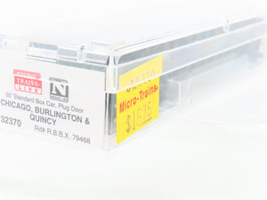 N Scale Micro-Trains MTL 32370 RBBX Burlington Route 50' Plug Door Boxcar #79468