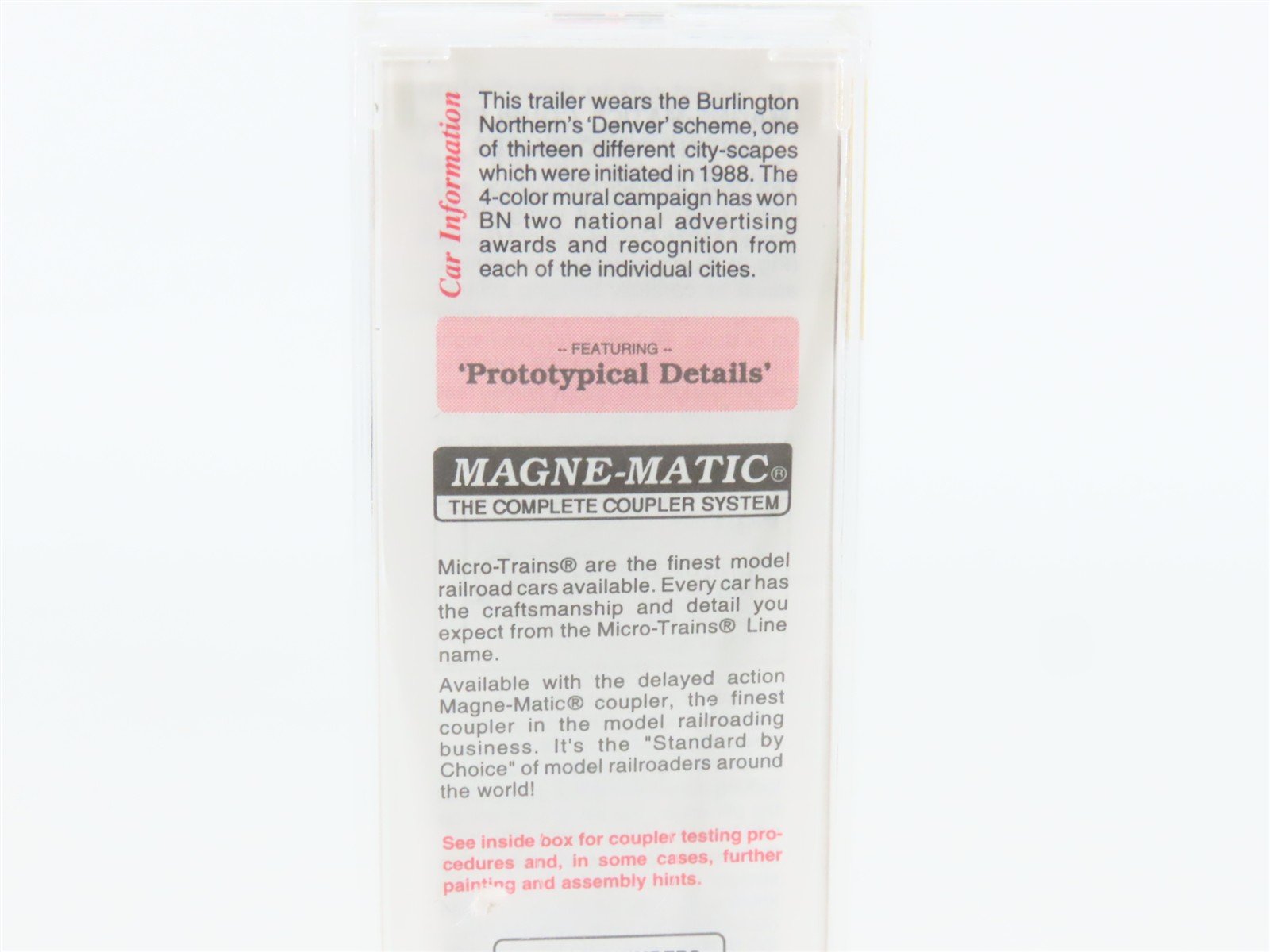 N Scale Micro-Trains MTL 67140 BNZ Burlington Northern 45' Trailer Denver