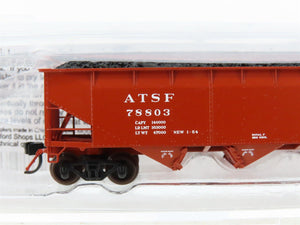 N Scale Bluford Shops BLU12-04 ATSF Santa Fe 3-Bay Hopper #78803 w/ Load