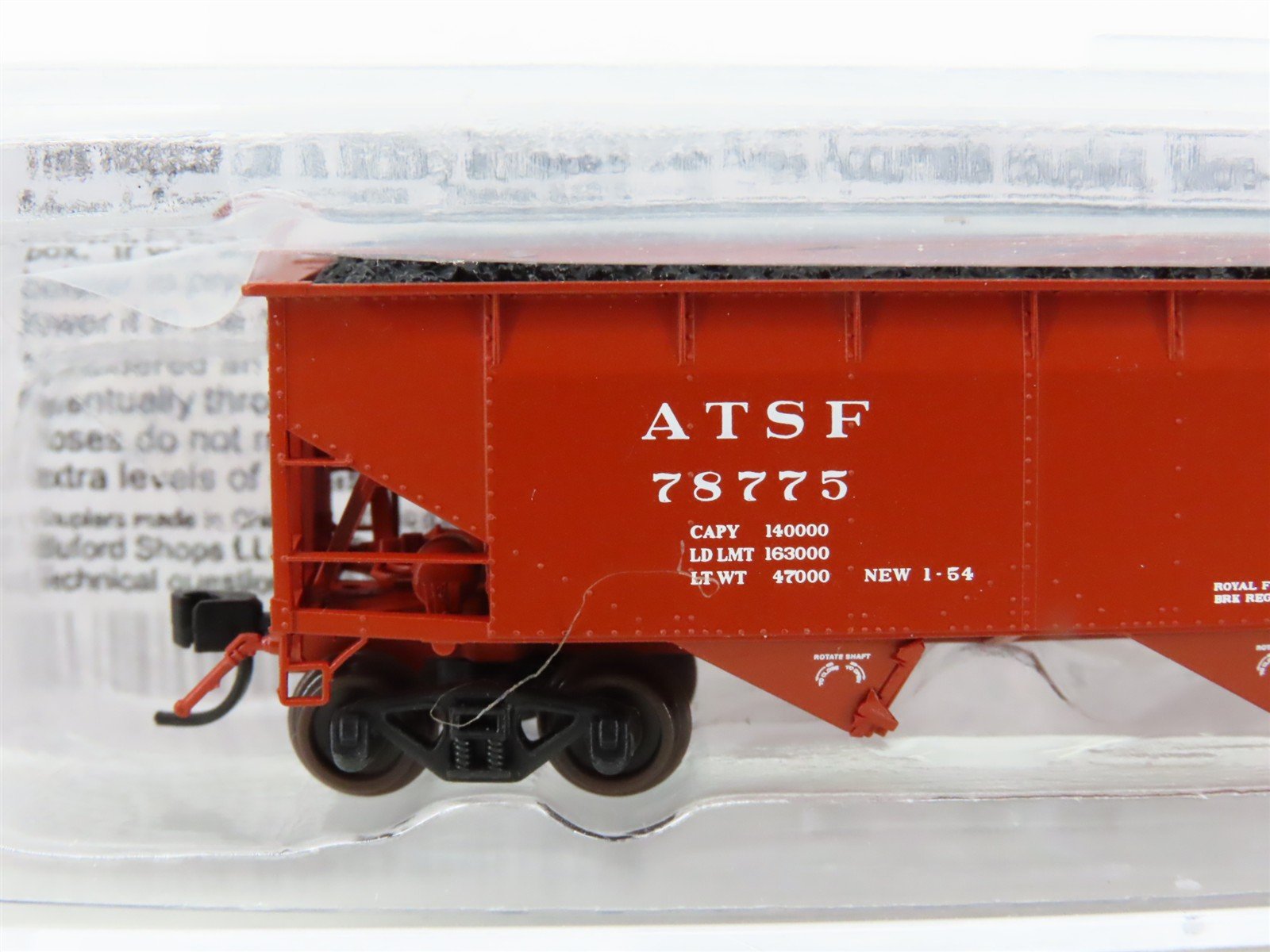 N Scale Bluford Shops BLU12-04 ATSF Santa Fe 3-Bay Hopper #78775 w/ Load