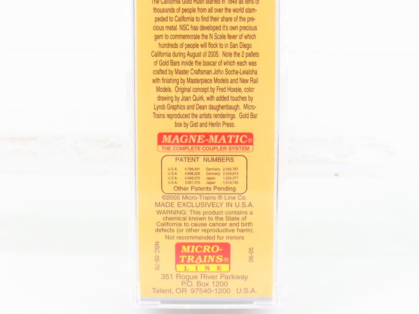 N Micro-Trains MTL NSC 05-70 CP Central Pacific California Gold Rush Box Car #49