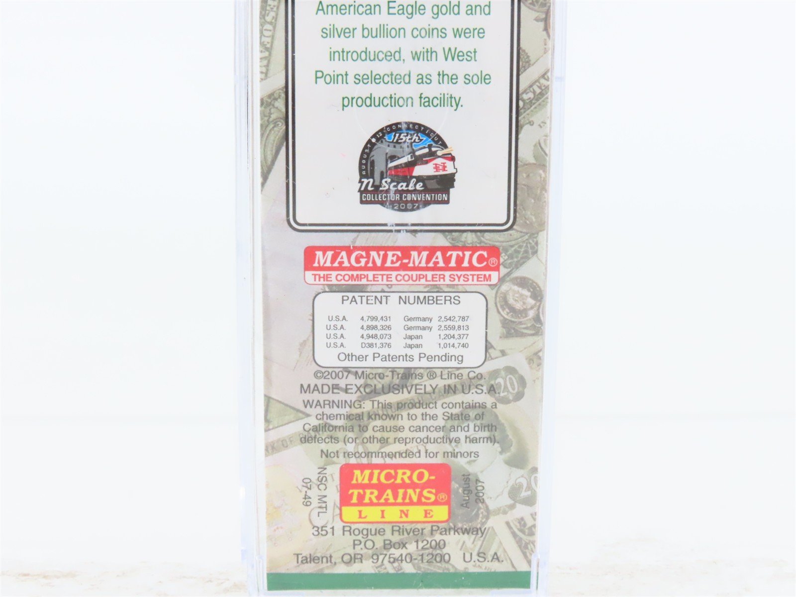 N Scale Micro-Trains NSC MTL 07-49 WPNY West Point Mint Treasury Box Car #1988