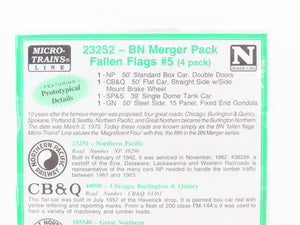 N Micro-Trains MTL 23252 NP CB&Q SP&S GN BN Merger Pack Fallen Flags #5 - SEALED